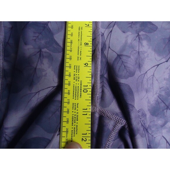 Xersion Quick Dri Ankle Leggings Purple Leaves Pattern Women's High-Rise OX 7/8 - Picture 5 of 7